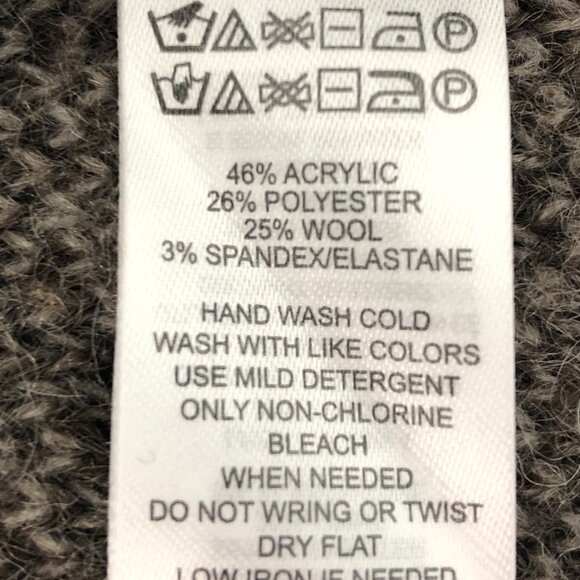 Ellen Tracy Check Pattern Long Sleeve Shawl Collar Sweater Jacket Grey Size M - Picture 12 of 13